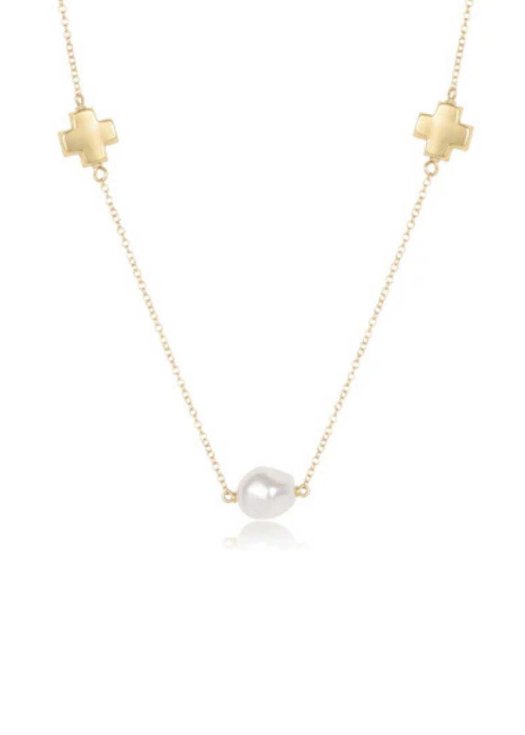 enewton designs 17" Choker Signature Cross Admire Simplicity Chain Gold - Pearl