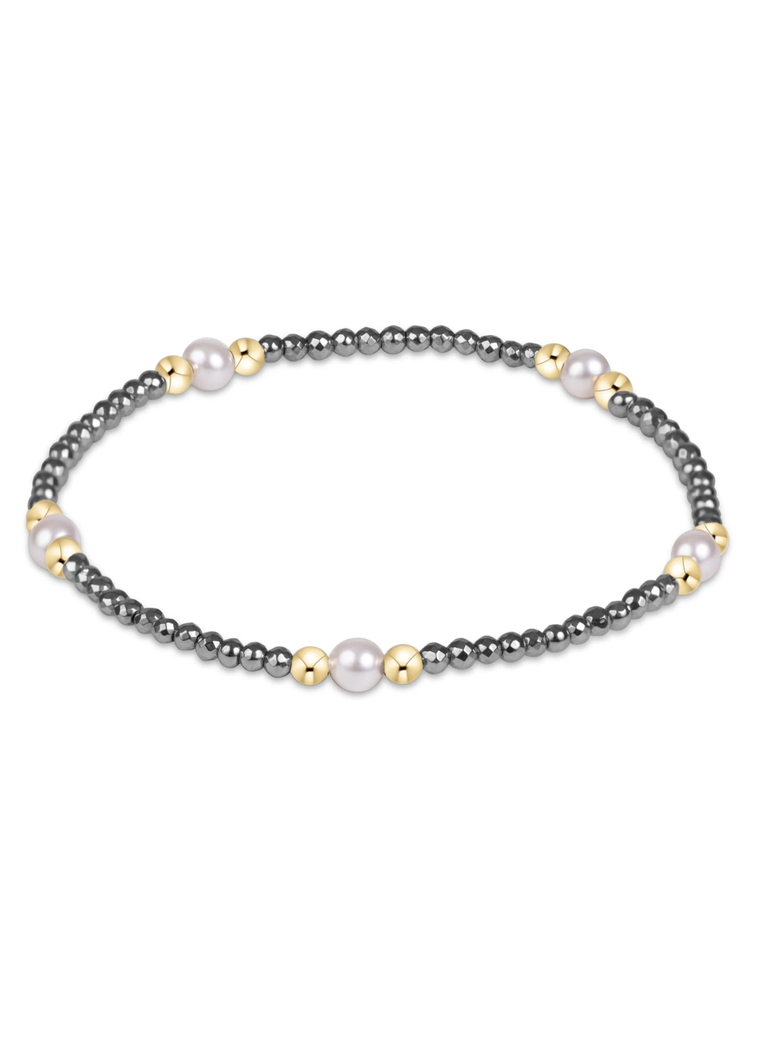 enewton Designs Purpose Pearl 4mm Silver Faceted Hematite Bracelet