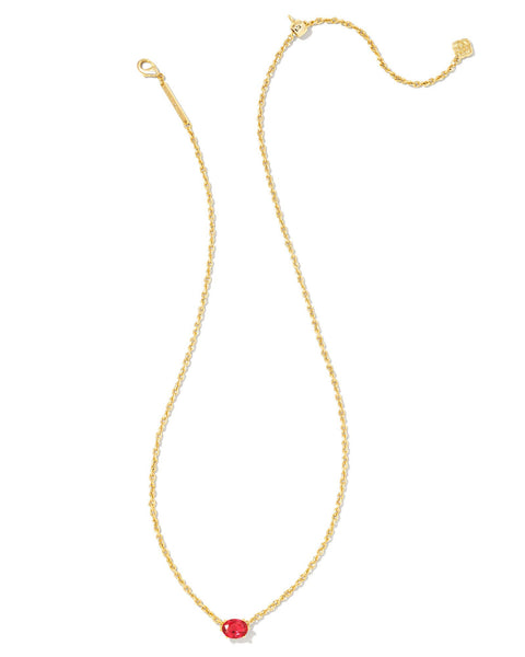 Cailin Crystal Pendant Necklace - Gold/Red Crystal