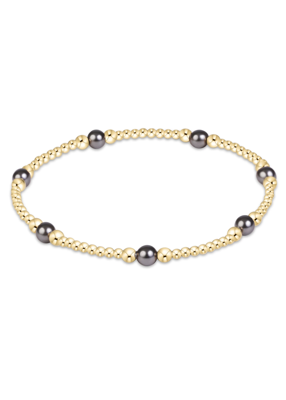 enewton Designs Purpose Pearl Dark Grey 4mm Gold Bracelet