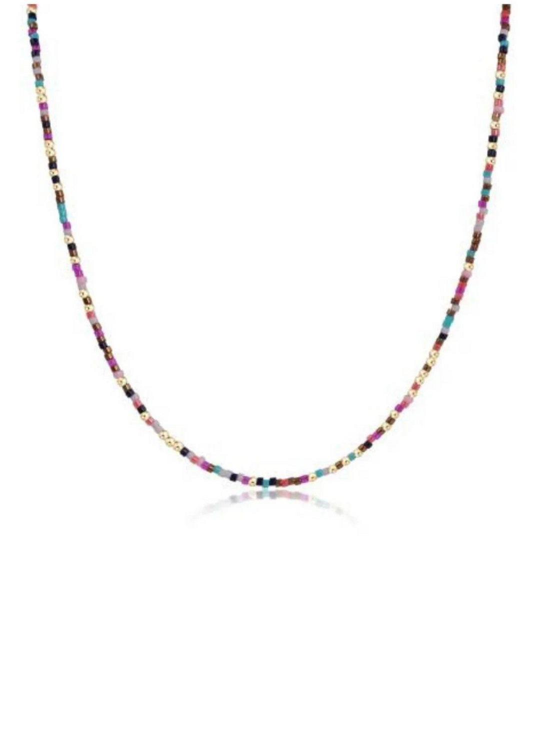 15-inch enewton design Hope Unwritten Choker Necklace in Life of the Party, featuring a playful blend of pink, teal, bronze, and black beads and gold accents