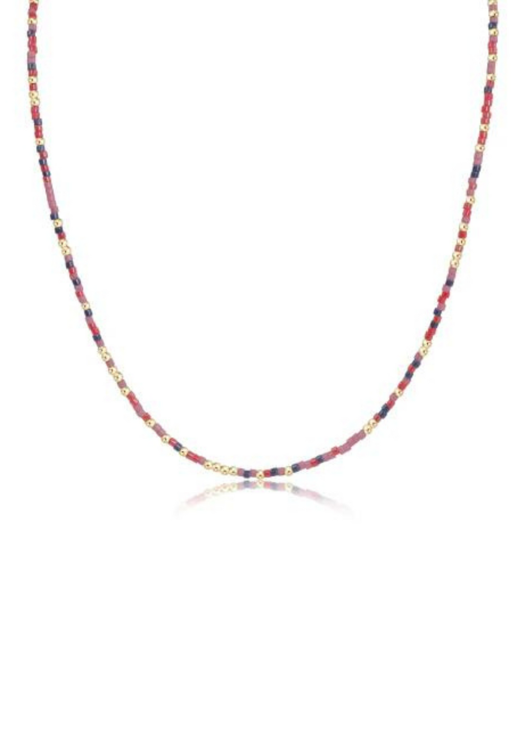 15-inch enewton design Hope Unwritten Choker Necklace in Where My Beaches At, featuring a blend of pink and grey beads and gold accents