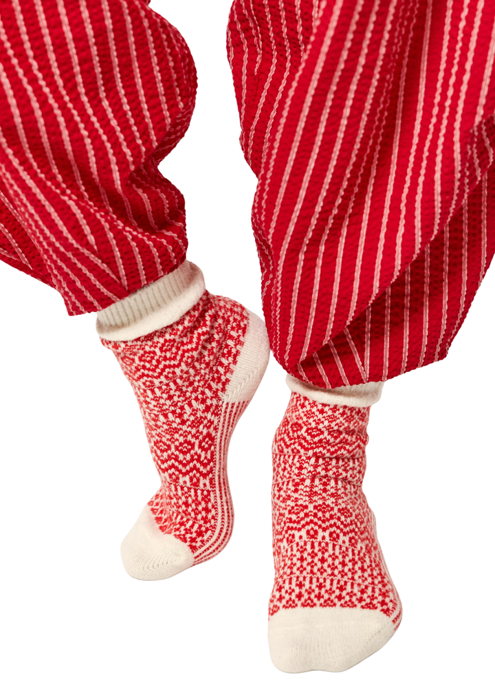 Free People Nordic Knit Sock Pack - Red Combo