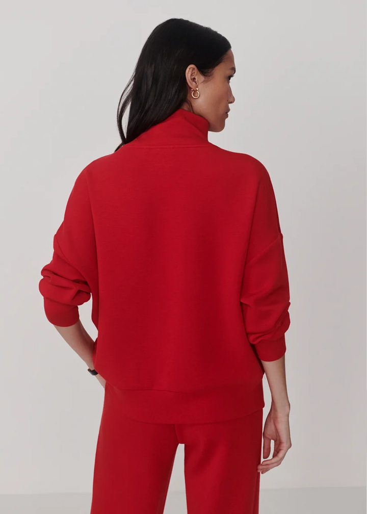Varley Hawley Half Zip Sweat - Red Marl