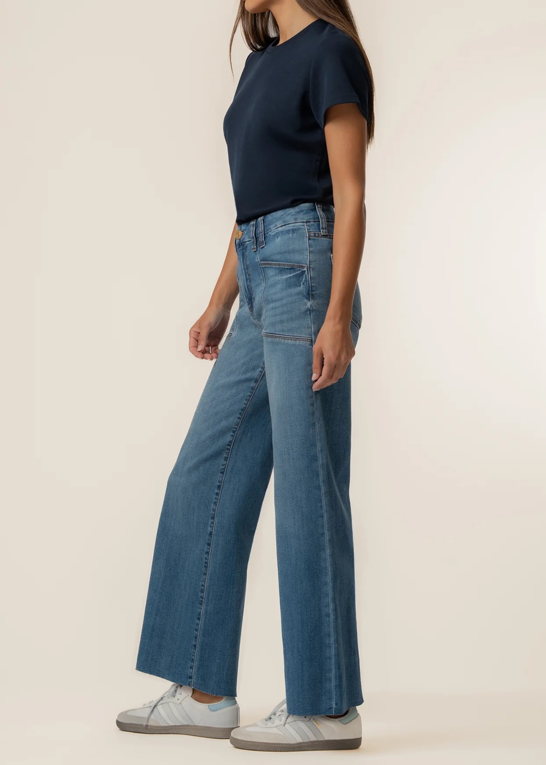 Kut From The Kloth Meg High Rise Wide Leg Front Pocket - Adorably Wash