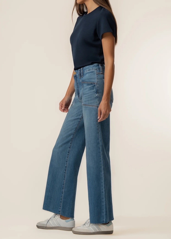Kut From The Kloth Meg High Rise Wide Leg Front Pocket - Adorably Wash