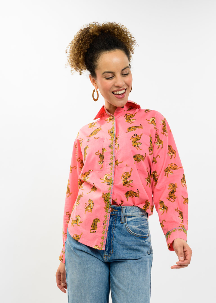 Ivy Jane Tiger Print Button Down