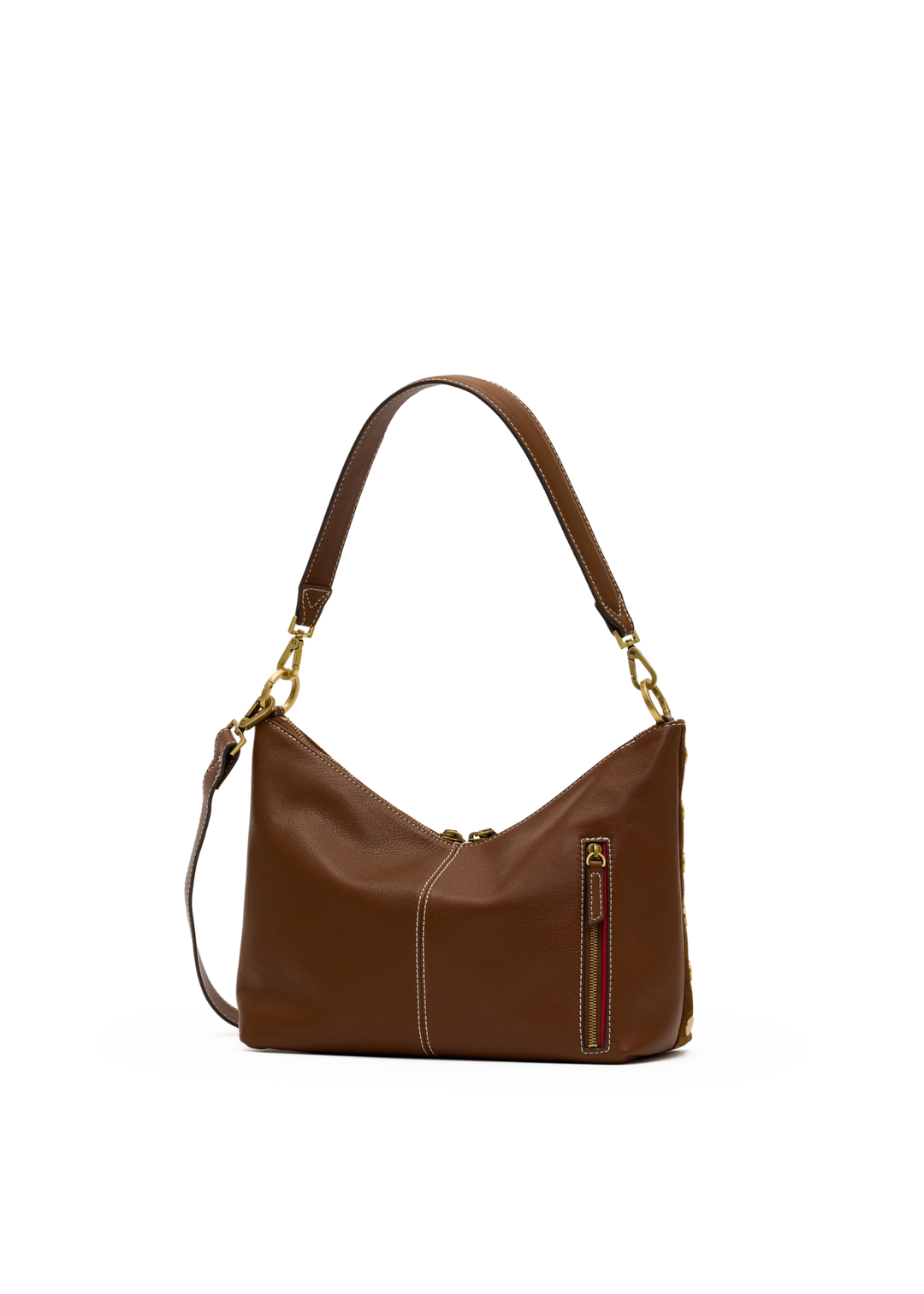 Hammitt Grace Medium Handbag - Cinnamon Suede/Antique Gold