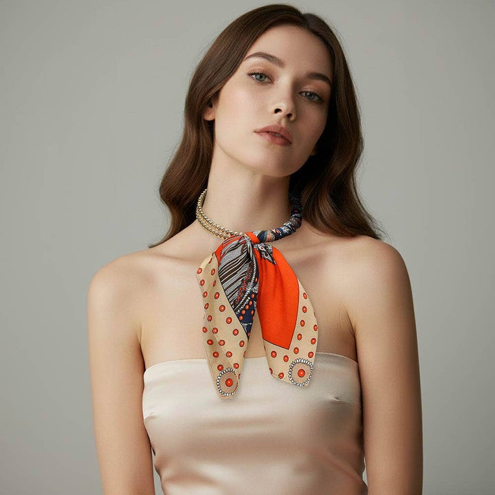 Scarf Double Bubble Chain Necklace - Gold,Multi