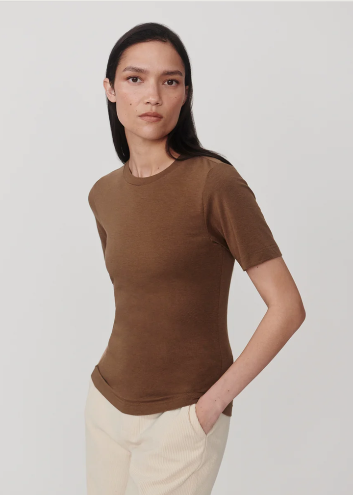 Varley Regina Fitted Tee - Teak Olive
