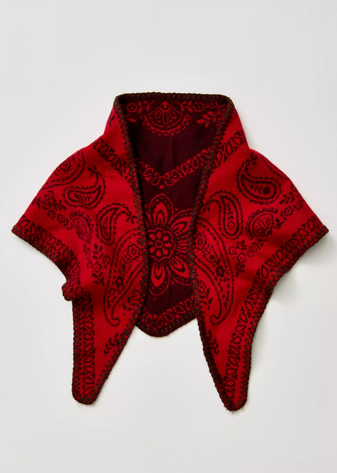 Free People Carmen Knitted Triangle - Wine