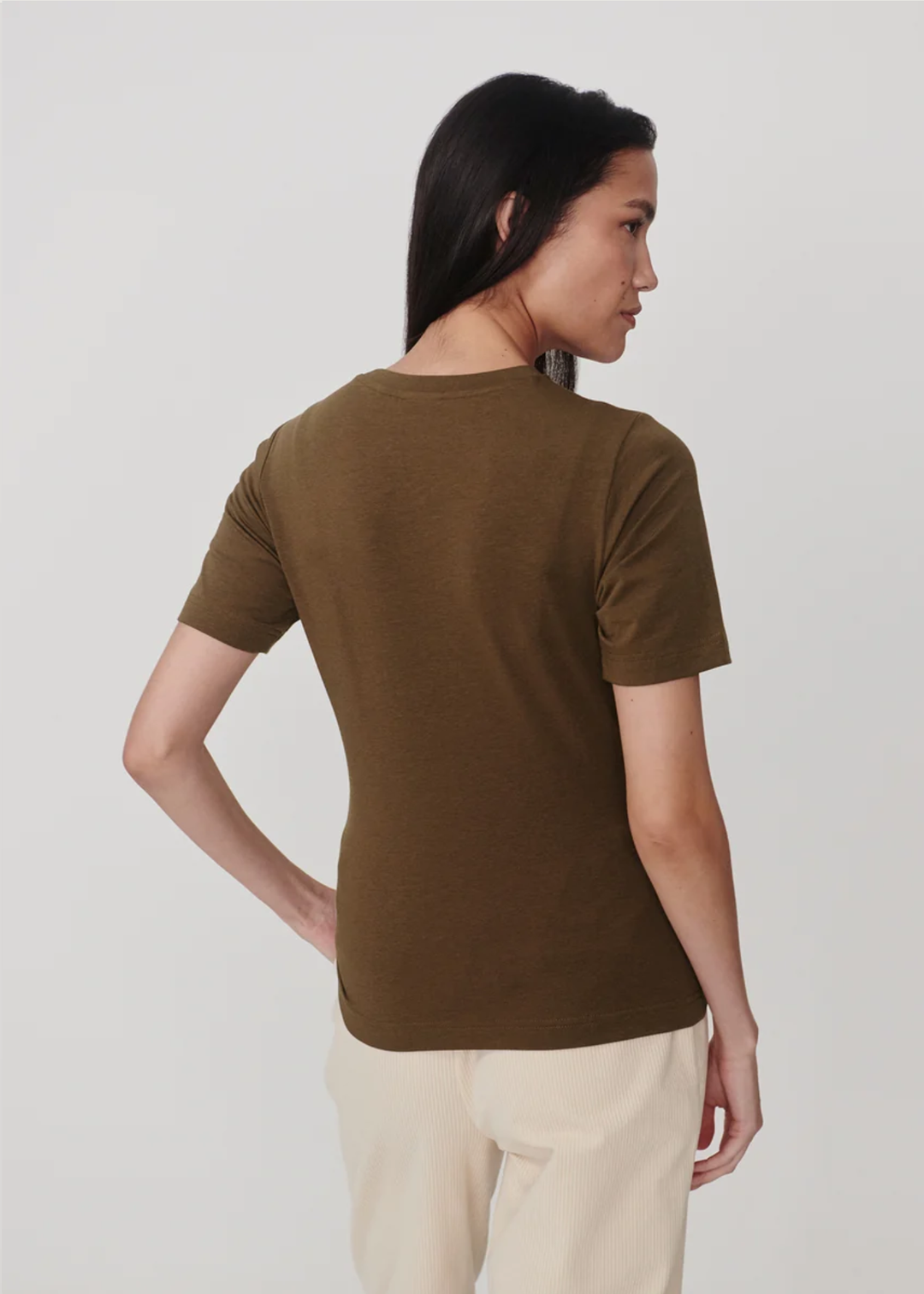Varley Regina Fitted Tee - Teak Olive