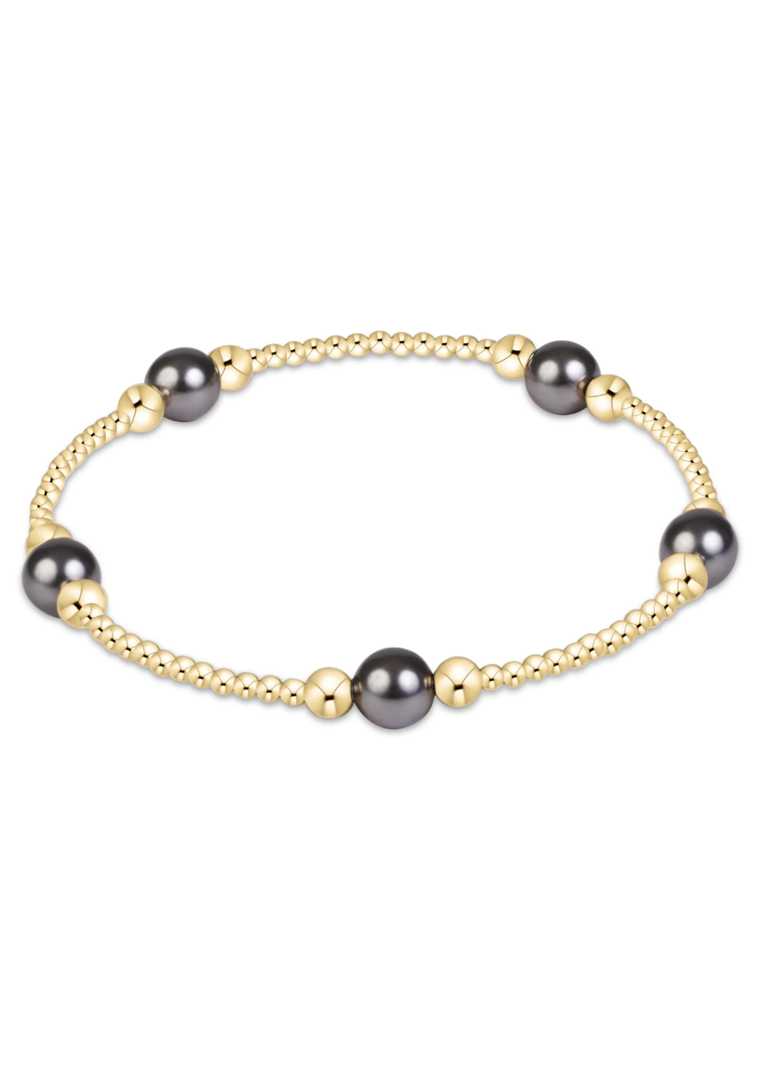 enewton Designs Purpose Pearl Dark Grey 6mm Gold Bracelet