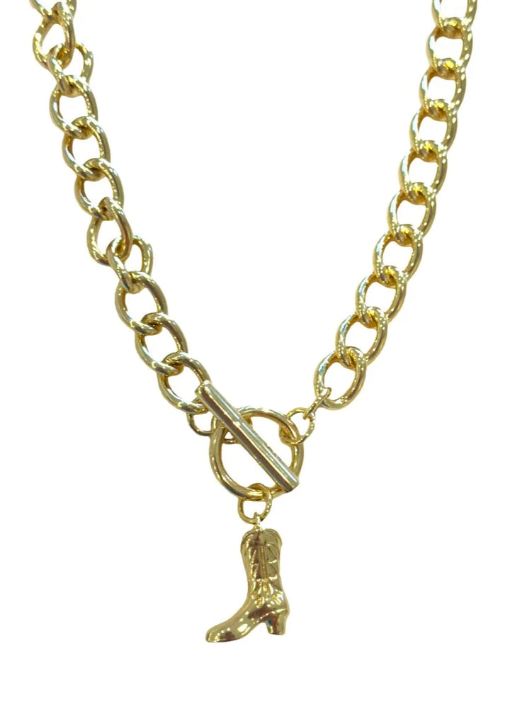 Allison Avery Goddess Charm Bar Broadway Boot Chain - Gold