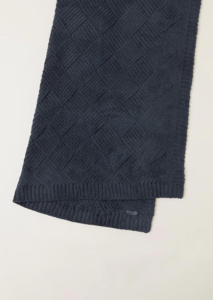 Barefoot Dreams CozyChic Diamond Weave Blanket - Slate Blue