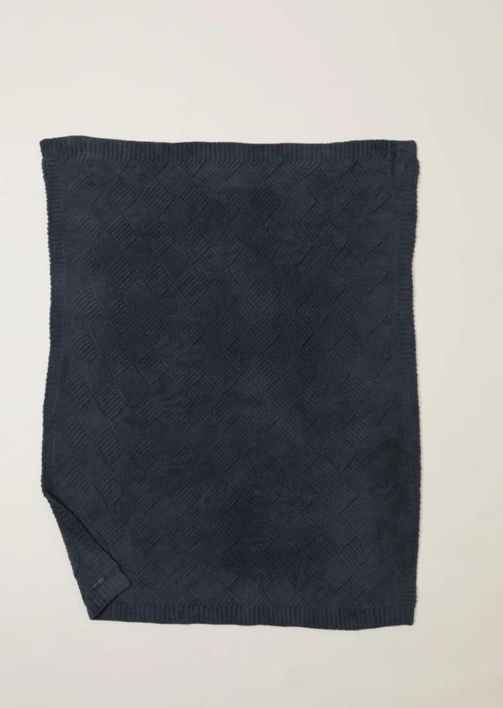 Barefoot Dreams CozyChic Diamond Weave Blanket - Slate Blue