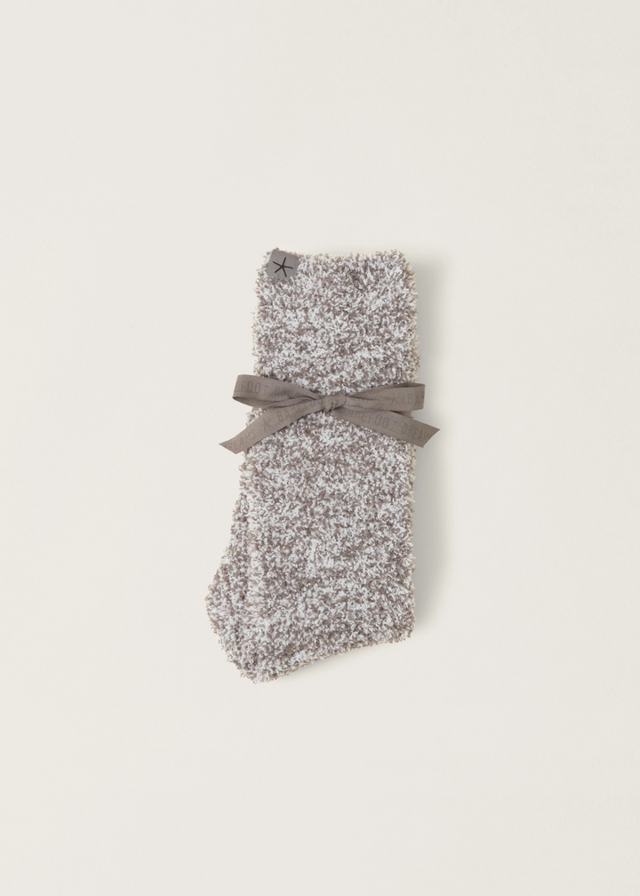 CozyChic Heathered Socks - Charcoal/White