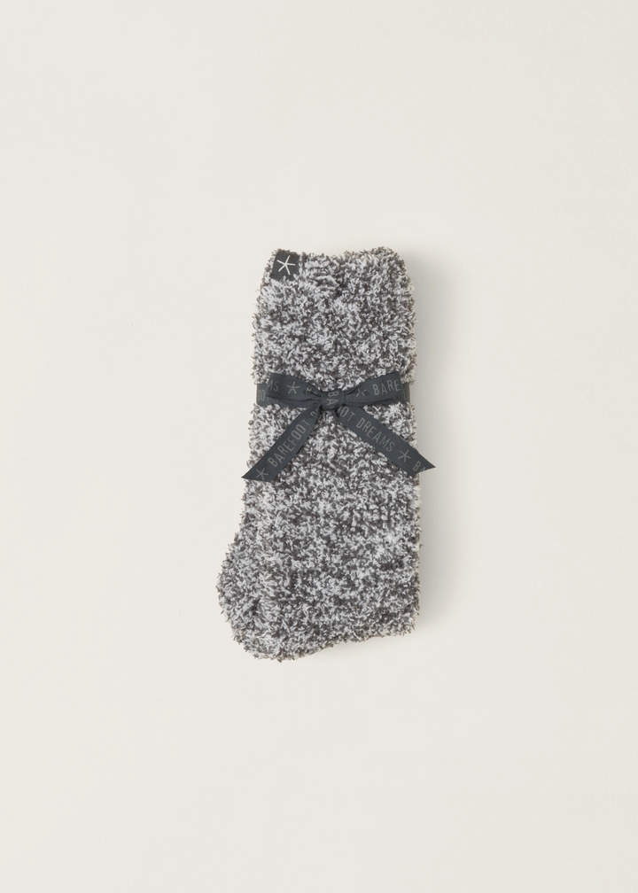 CozyChic Heathered Socks - Slate Blue/White