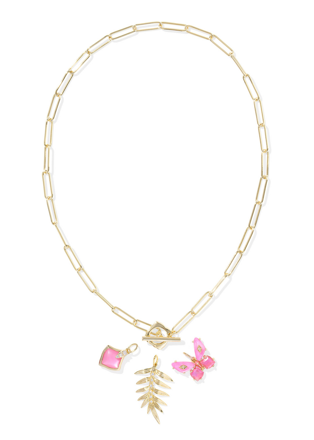 Kendra Scott Bianca Butterfly Charm Necklace - Gold/Pink Mix