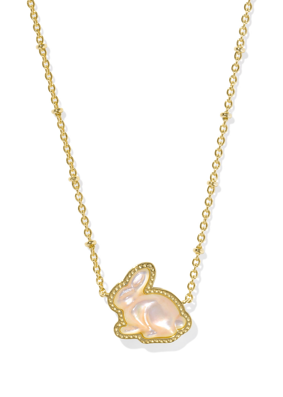 Kendra Scott Bunny Short Pendant Necklace in Gold/ Taupe Mother of Pearl