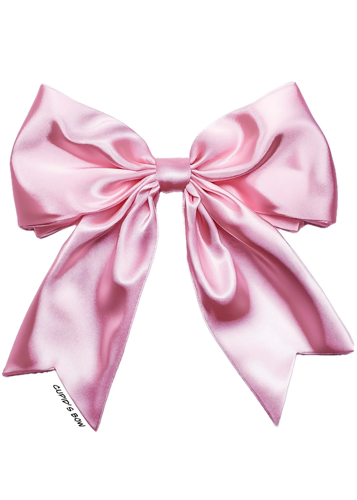 A drawing of a pink bow