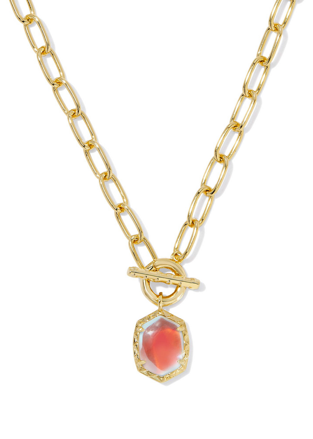 Kendra Scott Daphne Link and Chain Necklace in Gold/Dichroic Glass