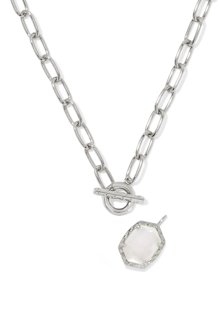 Kendra Scott Daphne Link and Chain Necklace - Rhodium/Ivory MOP