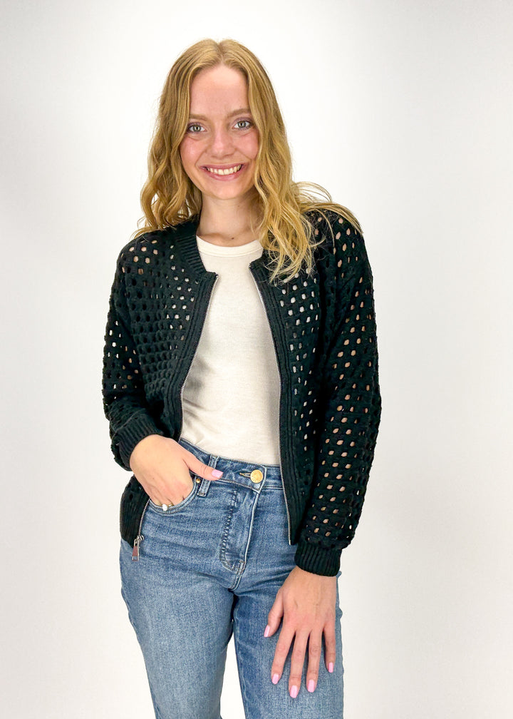Elan Chloe Zip Up Cardigan