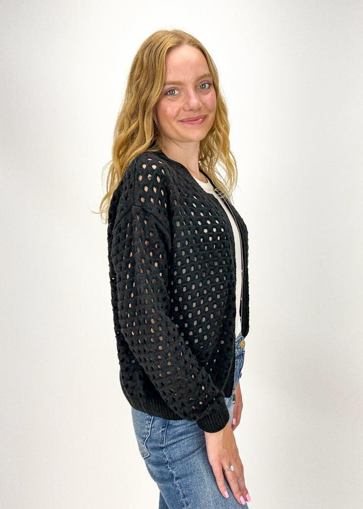 Elan Chloe Zip Up Cardigan