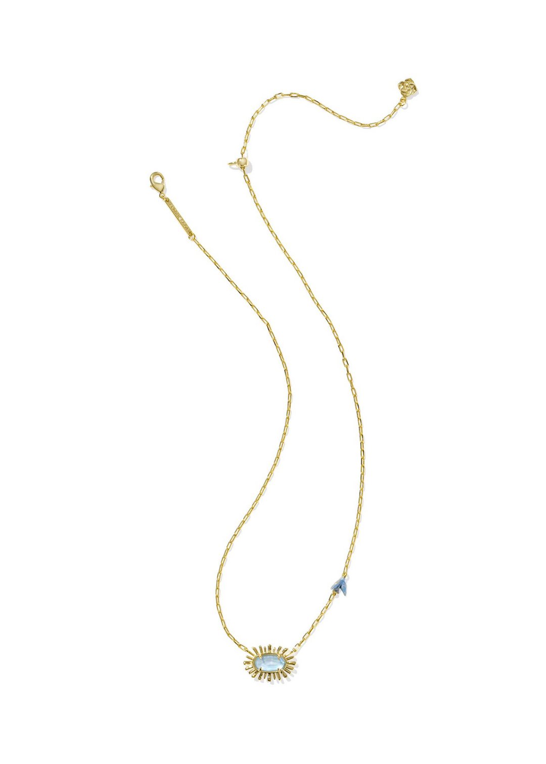 Kendra Scott Elisa Bird Short Pendant Necklace - Gold/Sky Blue MOP