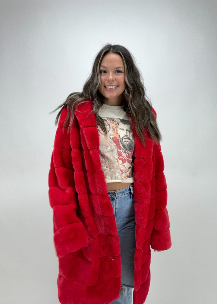 4-Way Emilia Coat in Cherry Red