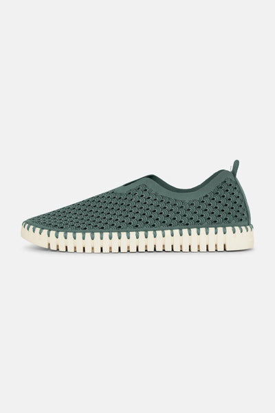 Tulip Perforated Slip-On Flats in Beetle
