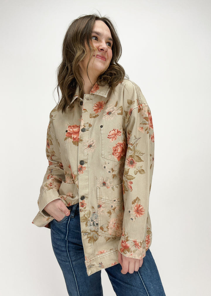 Free People Avery Denim Print Jacket