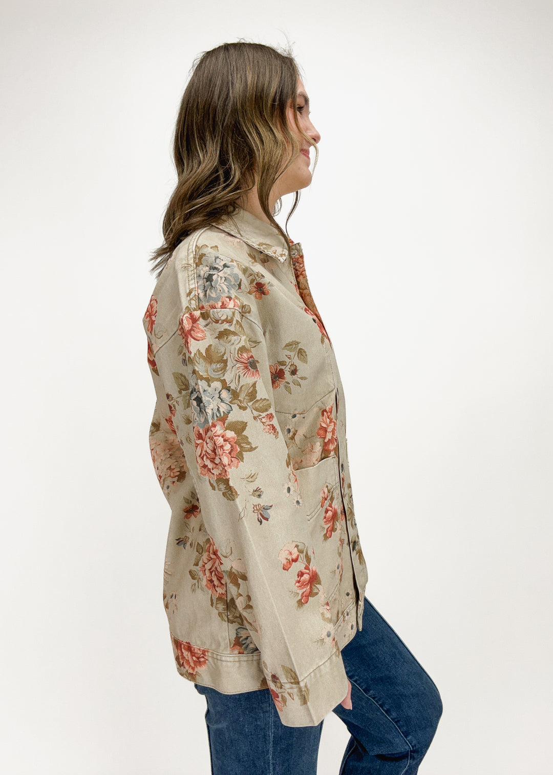 Free People Avery Denim Print Jacket