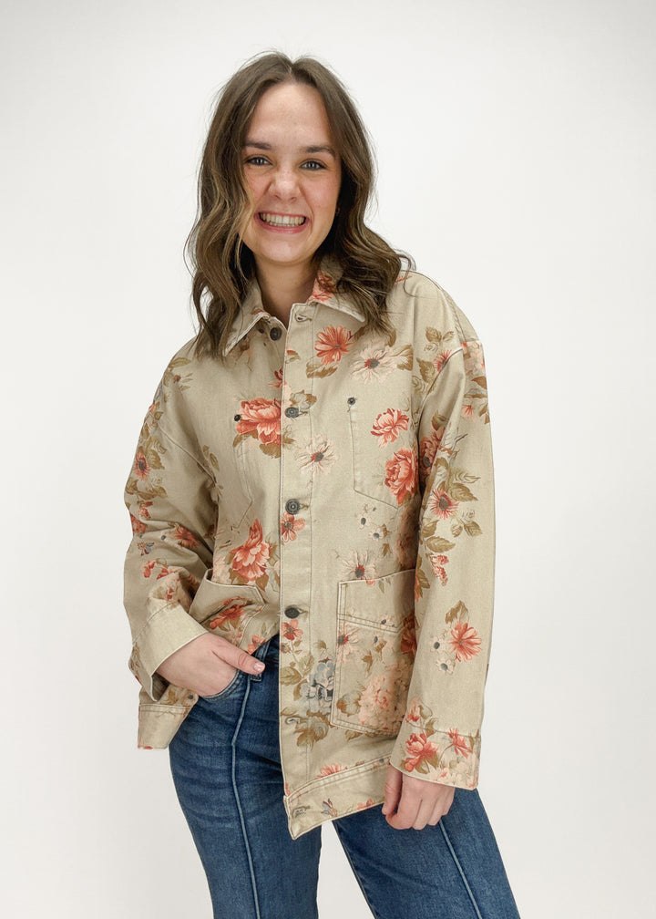 Free People Avery Denim Print Jacket