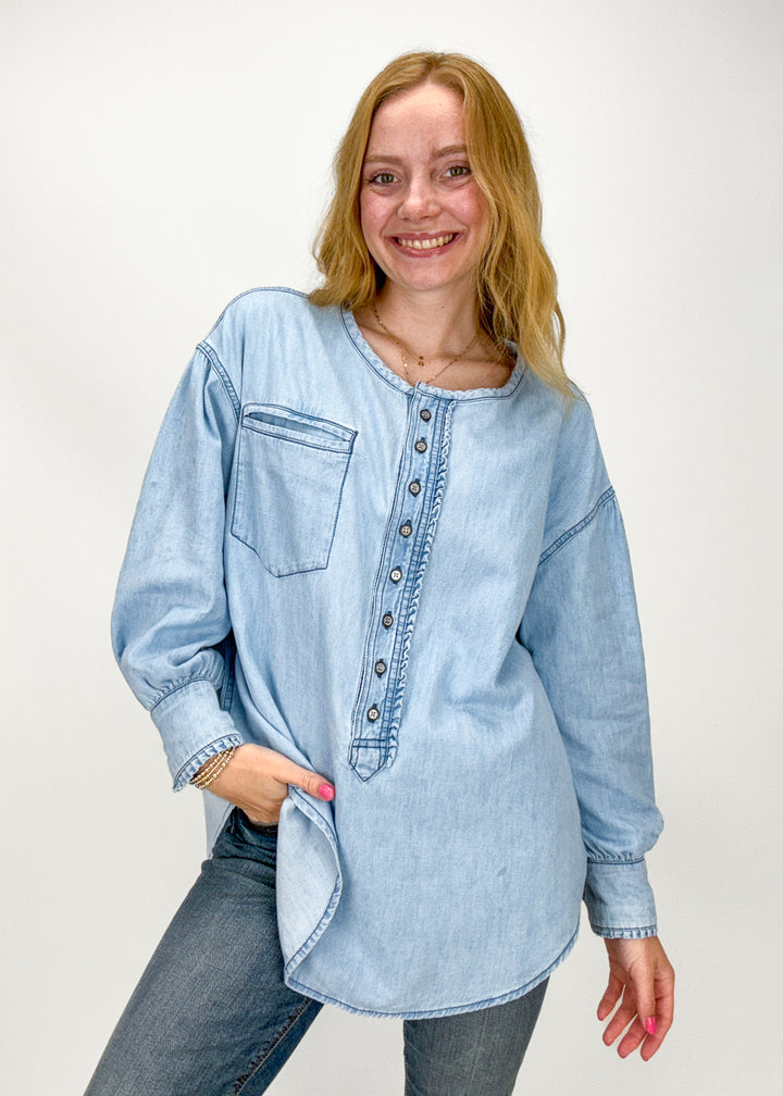 Free People Denim Dreaming Pullover