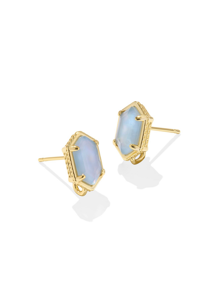 Kendra Scott Hallie Convertible Drop Earrings - Gold/Sky Blue MOP