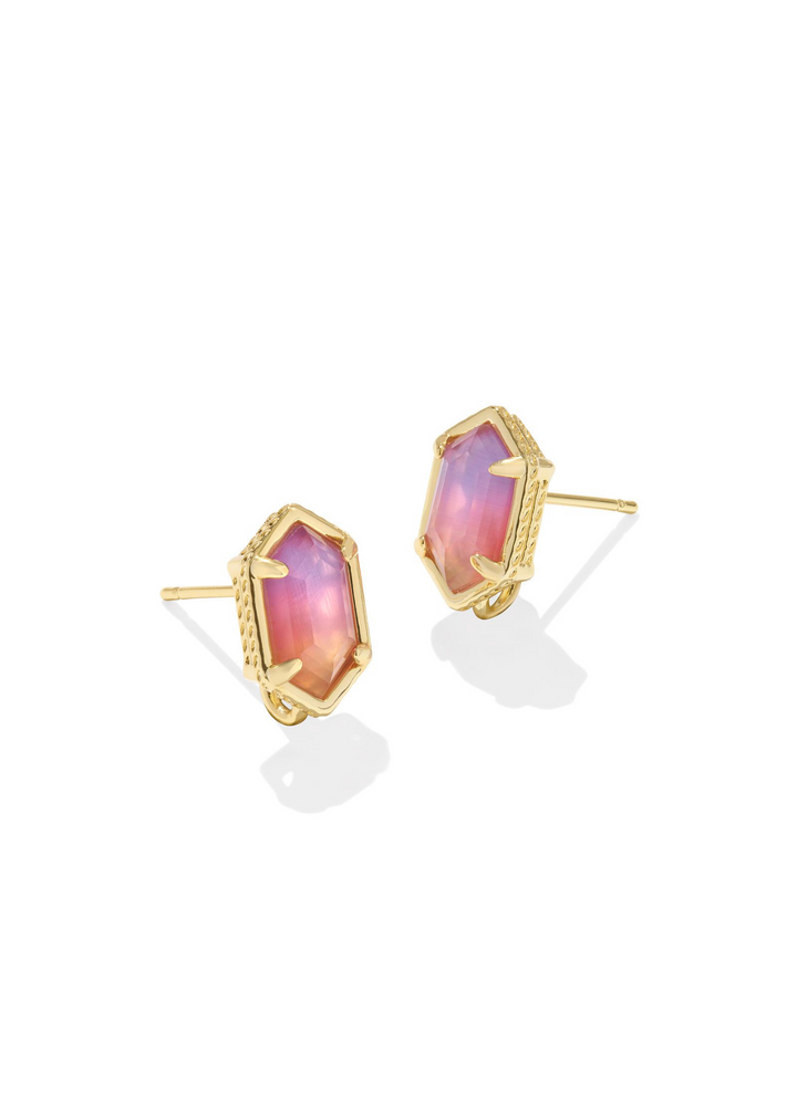 Kendra Scott Hallie Convertible Drop Earrings - Gold/Sunrise Watercolor Illusion