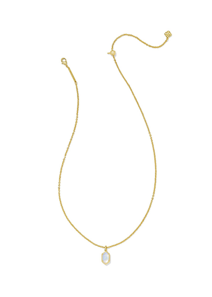 Kendra Scott Hallie Short Pendant Necklace - Gold/Opalite Illusion