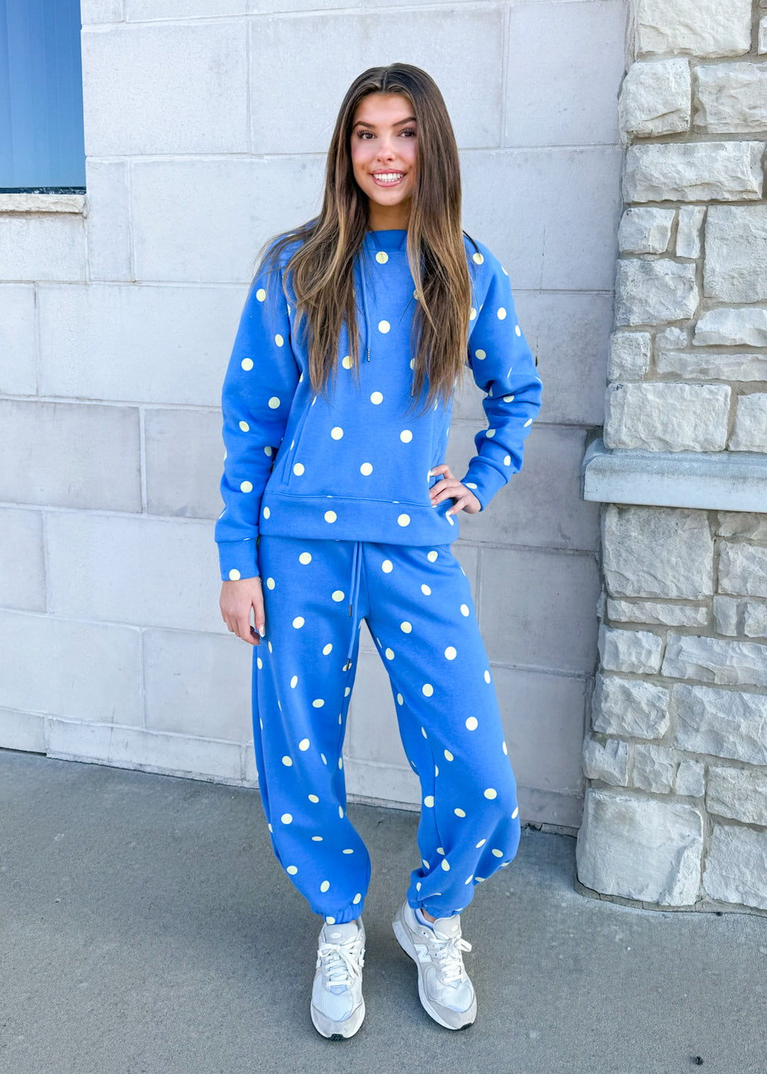Gemma Polka Dot Sweatsuit - Blue