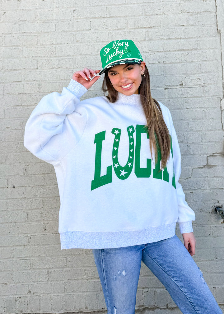Lucky 2-Sided Mock Neck Sweatshirt