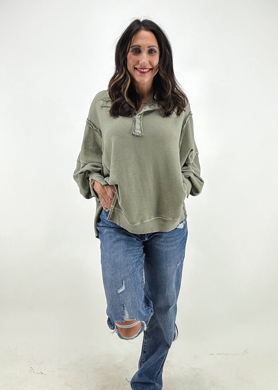 Free People Camden Henley Sweatshirt