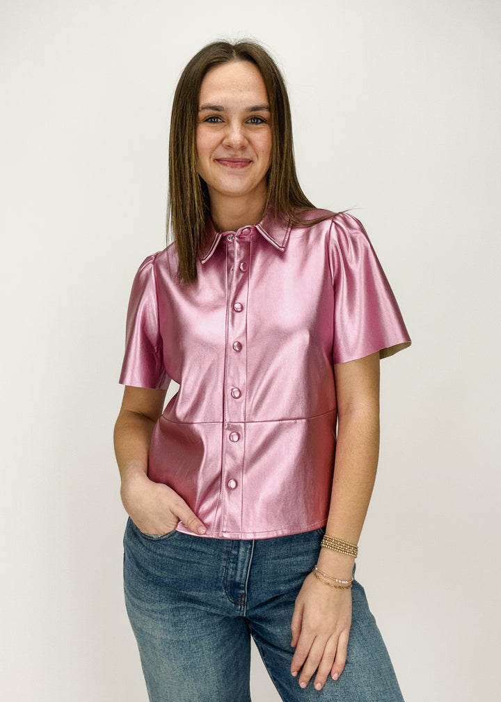Dolce Cabo Carter Metallic Leather Top