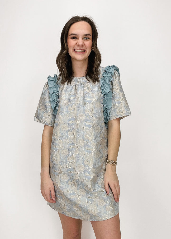Anna Metallic Jacquard Dress