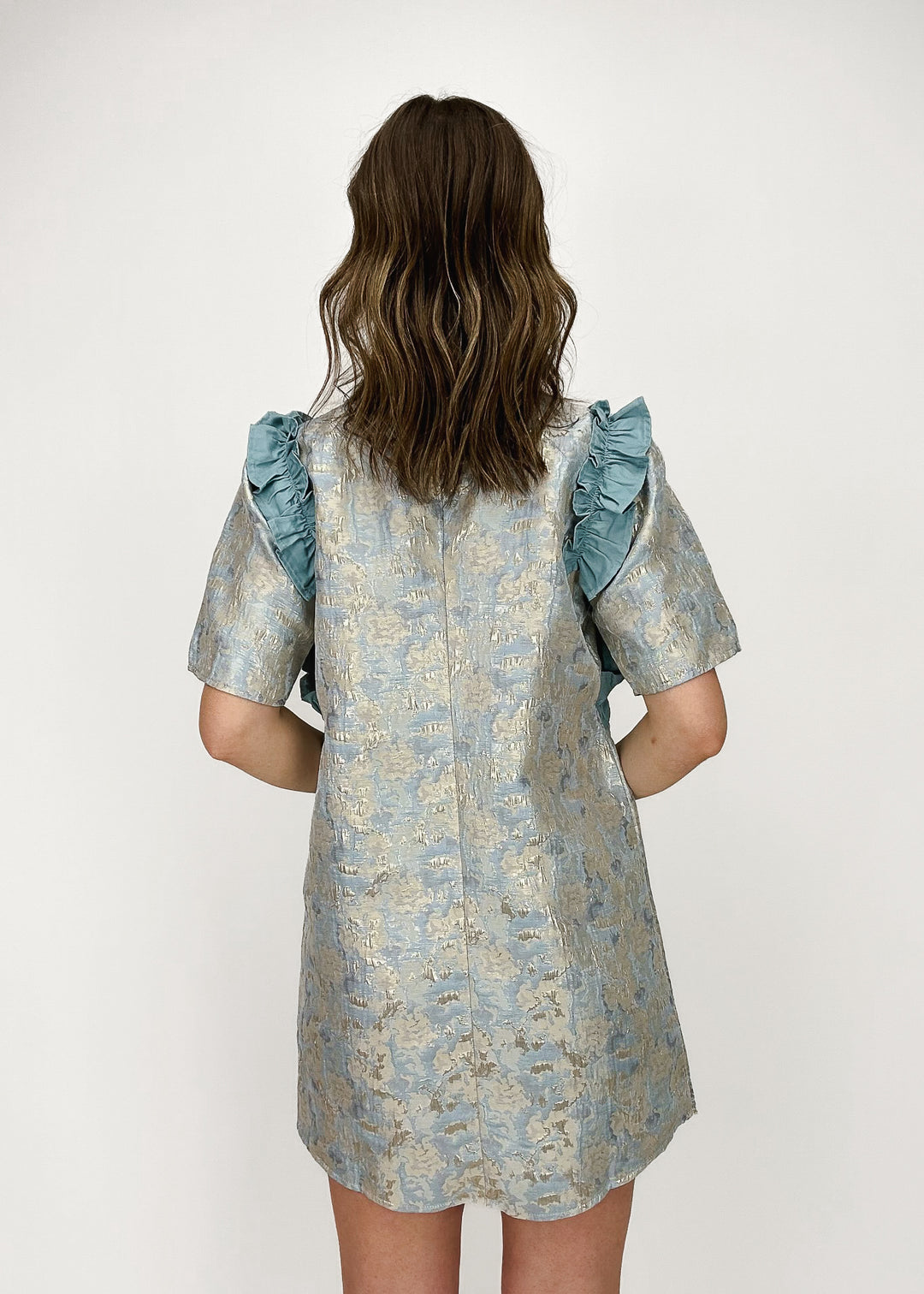 Anna Metallic Jacquard Dress