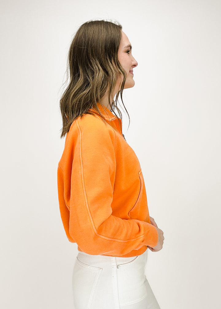 Molly Quarter Zip Sweatshirt - Orange