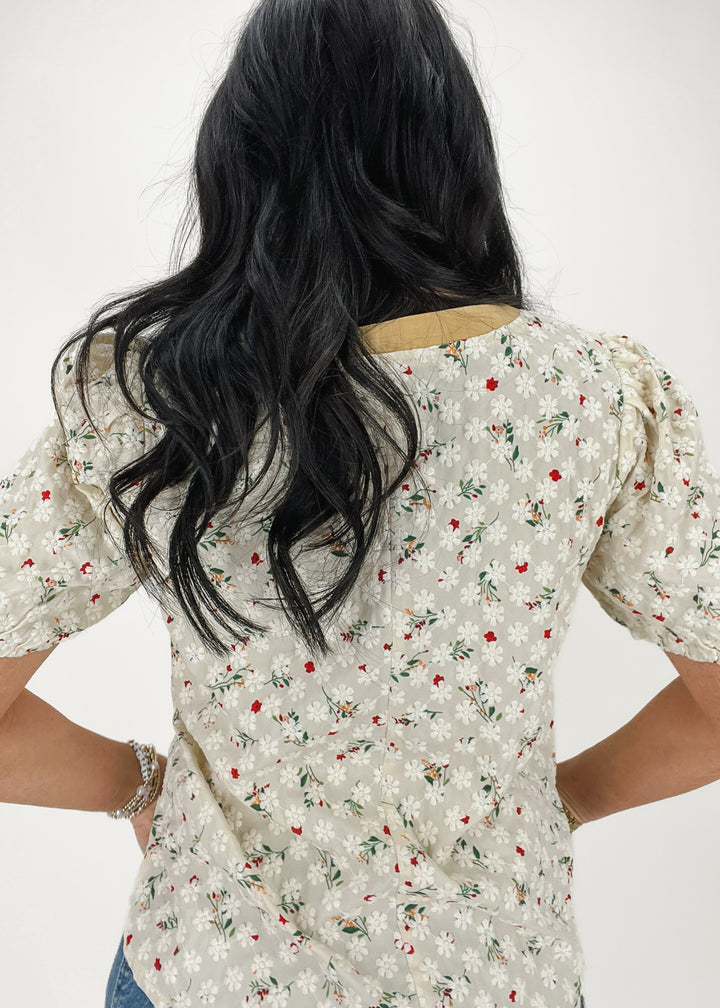 Penny Floral Top - Ivory