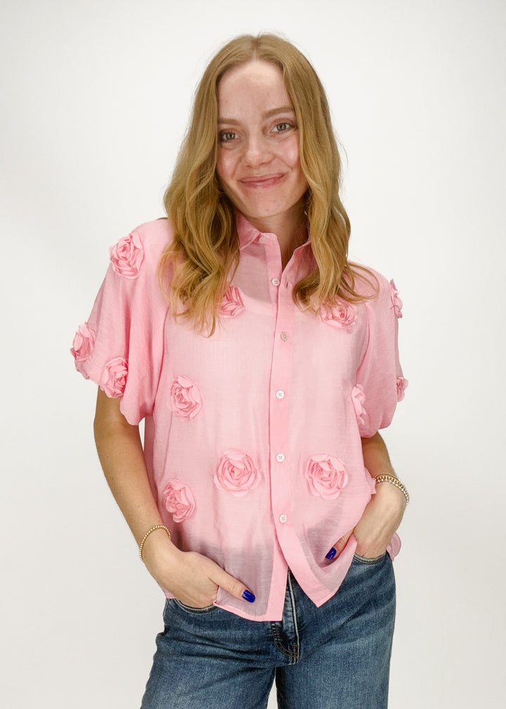 Astrid Rose Button Down - Pink