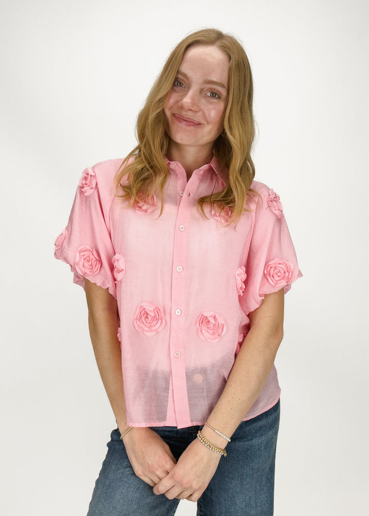 Astrid Rose Button Down - Pink