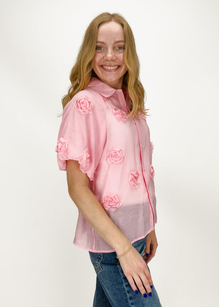 Astrid Rose Button Down - Pink